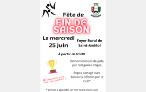 🥳Fête de fin de saison Judo🥋